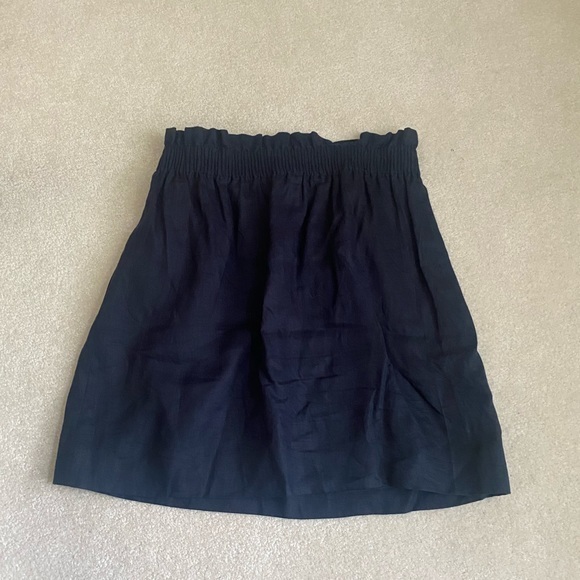 NWOT J crew Navy Linen Skirt - Picture 1 of 5